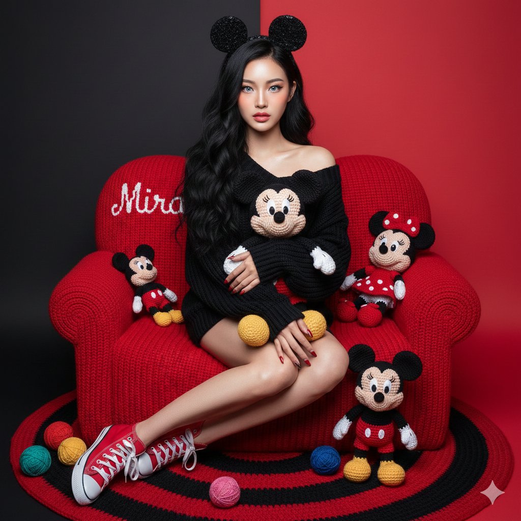 充满卡通能量的成熟女性