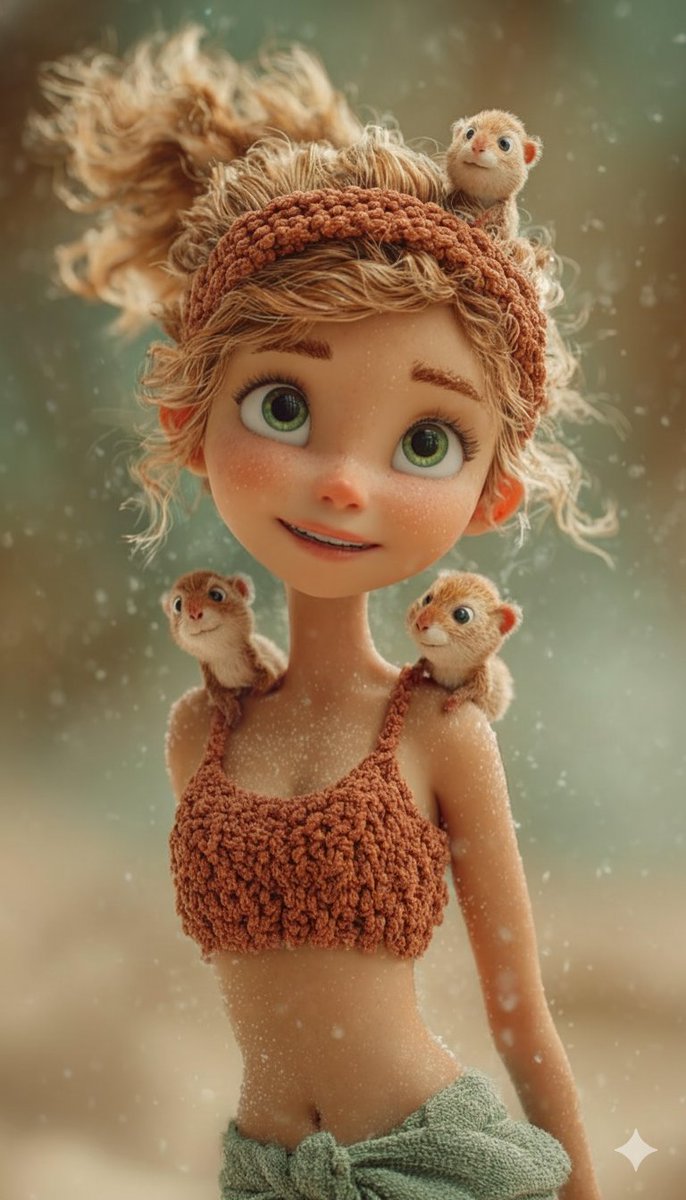 奇幻风格3D动画小女孩肖像