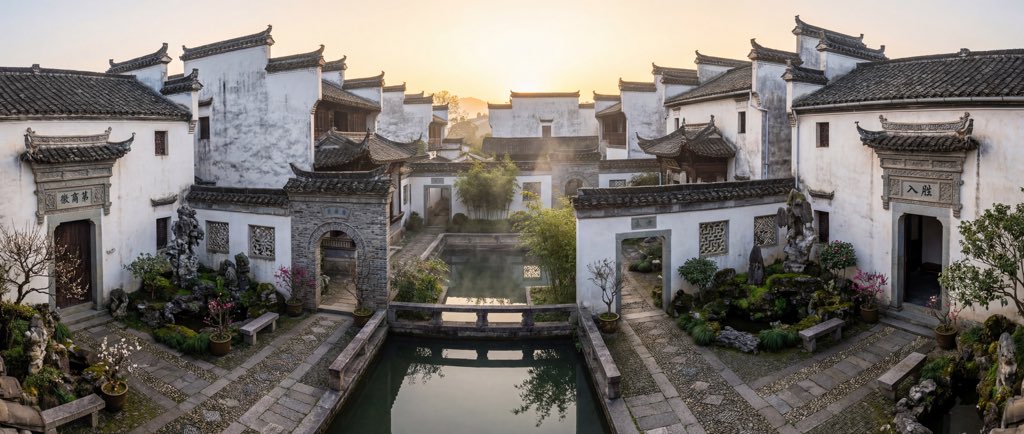 徽派建筑实景风格