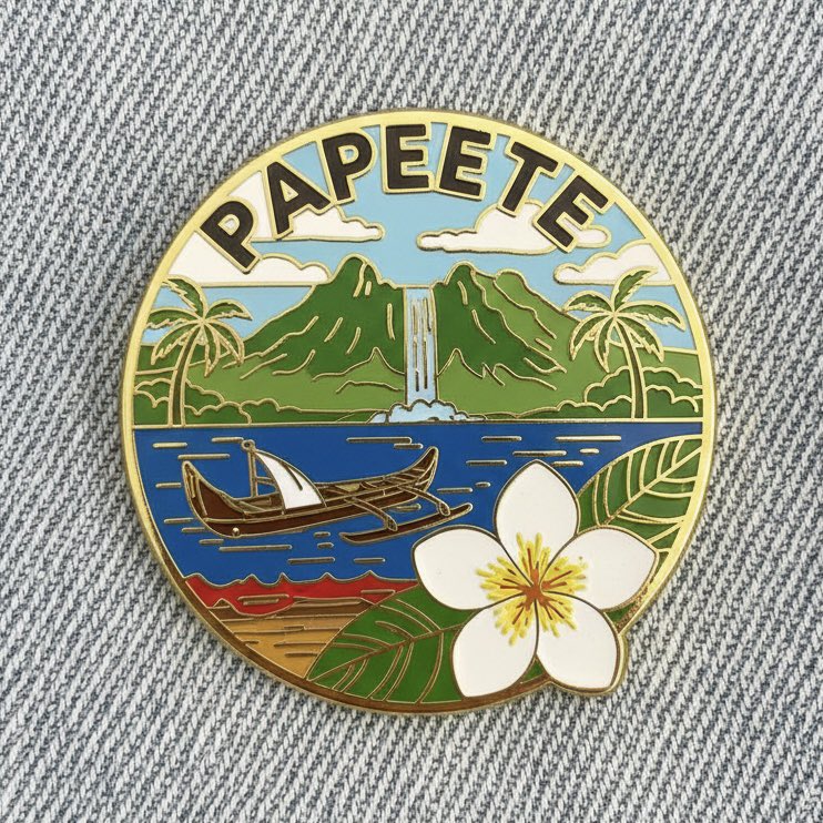 纳米香蕉Pro制作的城市地标胸针特写