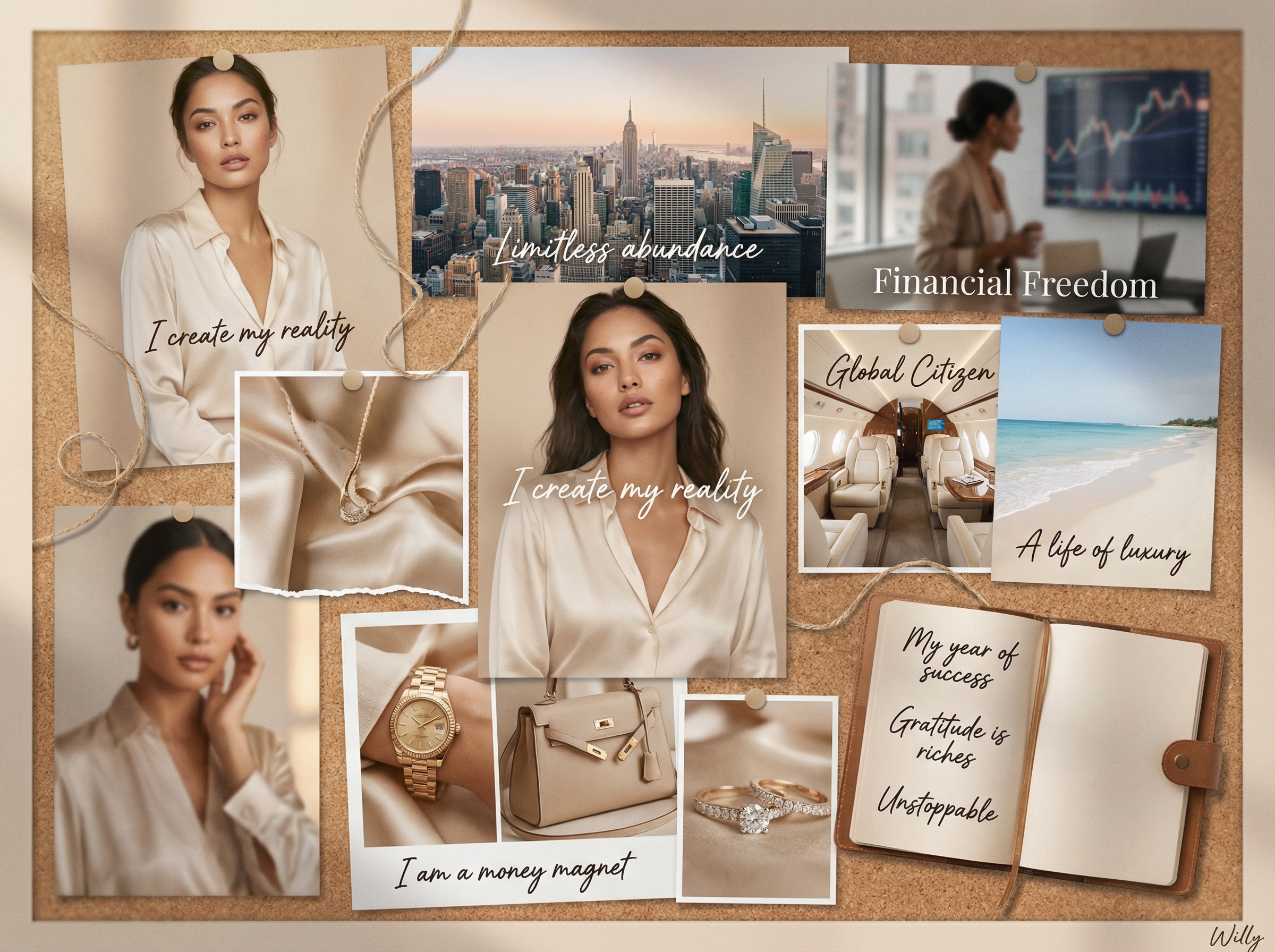 2026年愿景板拼贴画：女性赋权与财务独立
