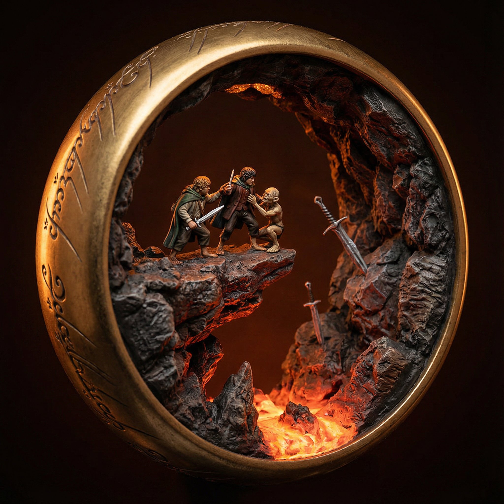 电影《指环王》的3D场景微缩模型