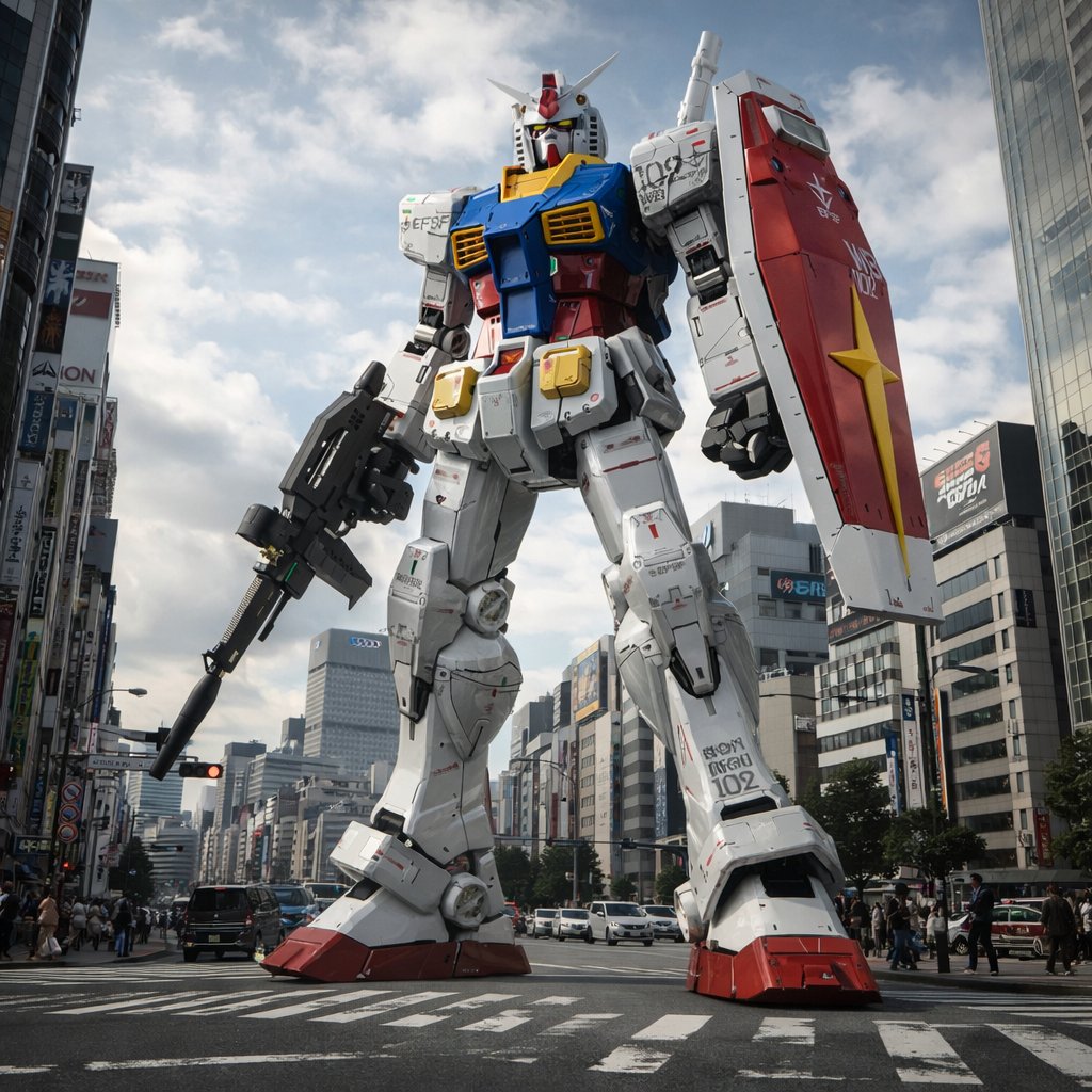 基于AI增强的ガンプラ背景与细节