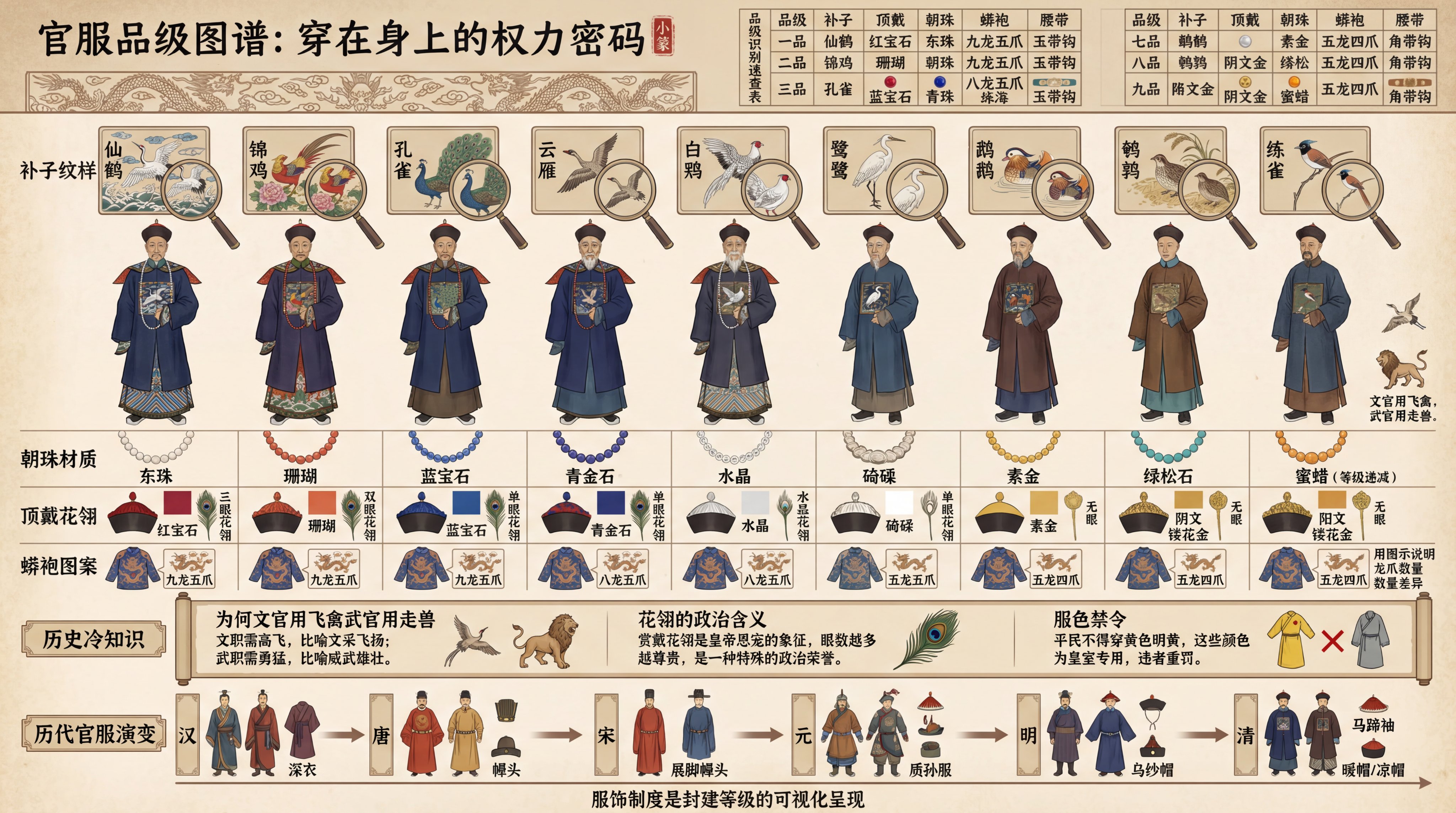中国古代官服品级图谱-穿在身上的权力密码