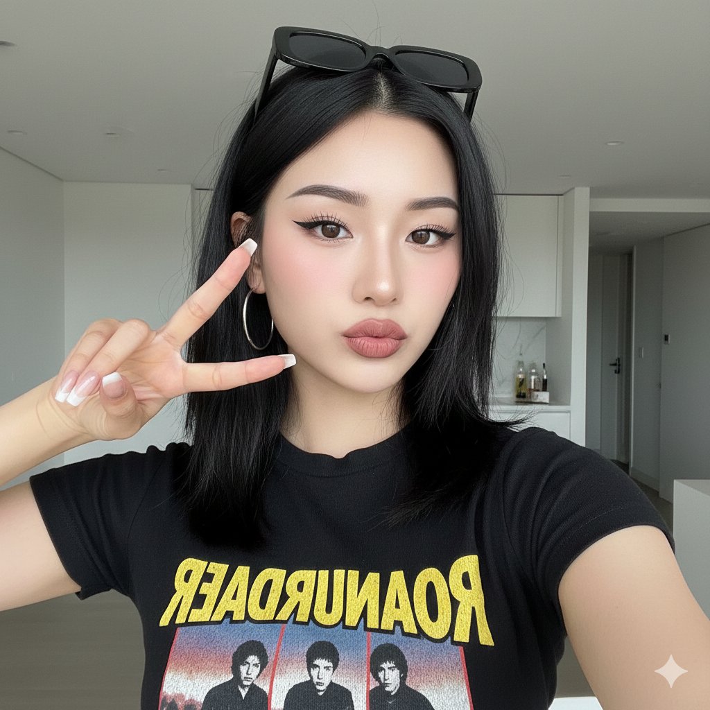 美丽年轻女子自拍