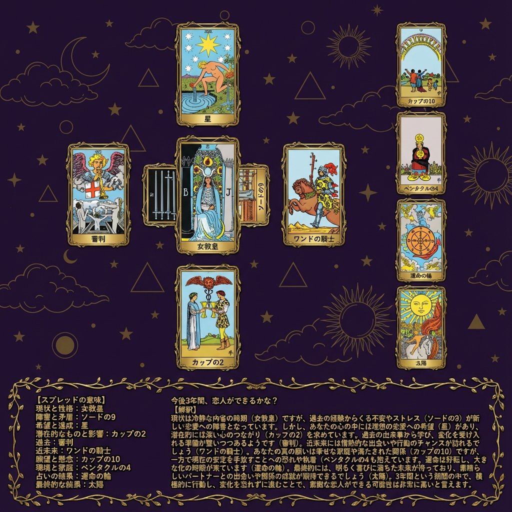 ケルト十字スプレッド占い画像