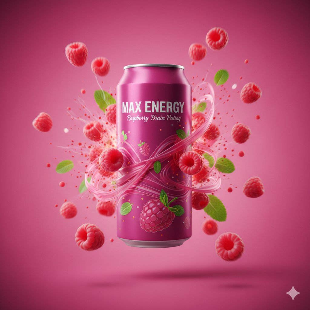 Cinematic Raspberry Energy Drink Advertisement