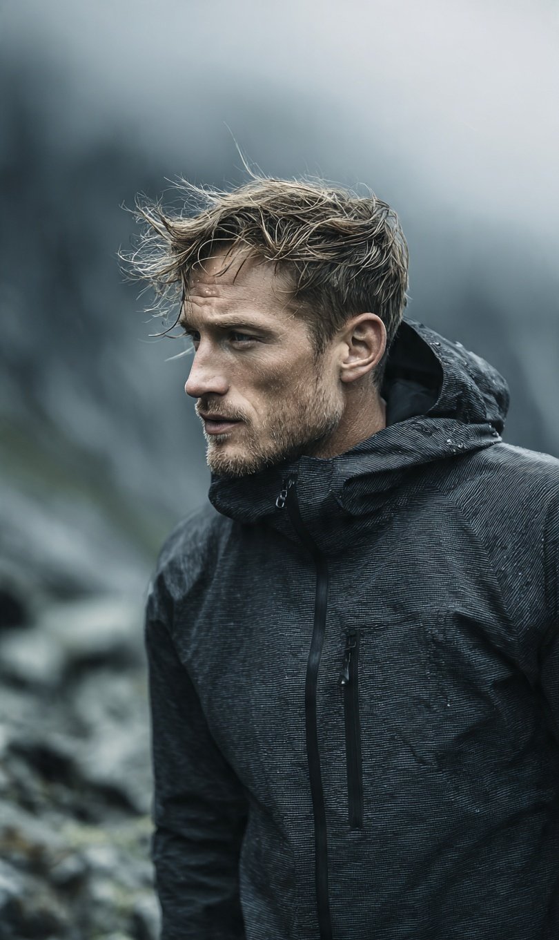 Scandinavian户外品牌广告灵感的电影级超现实主义户外肖像