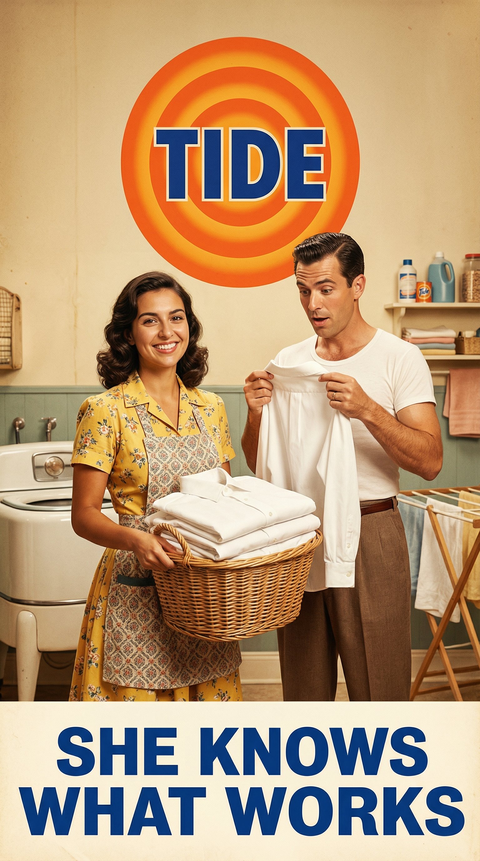 自信的家庭主妇与丈夫