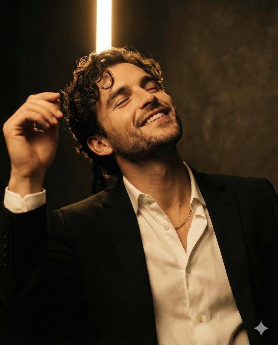 自信青年男性超现实主义摄影