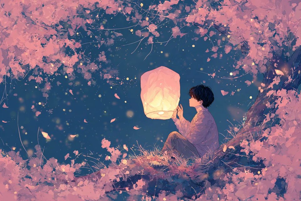 梦幻般的流体动漫风格插画