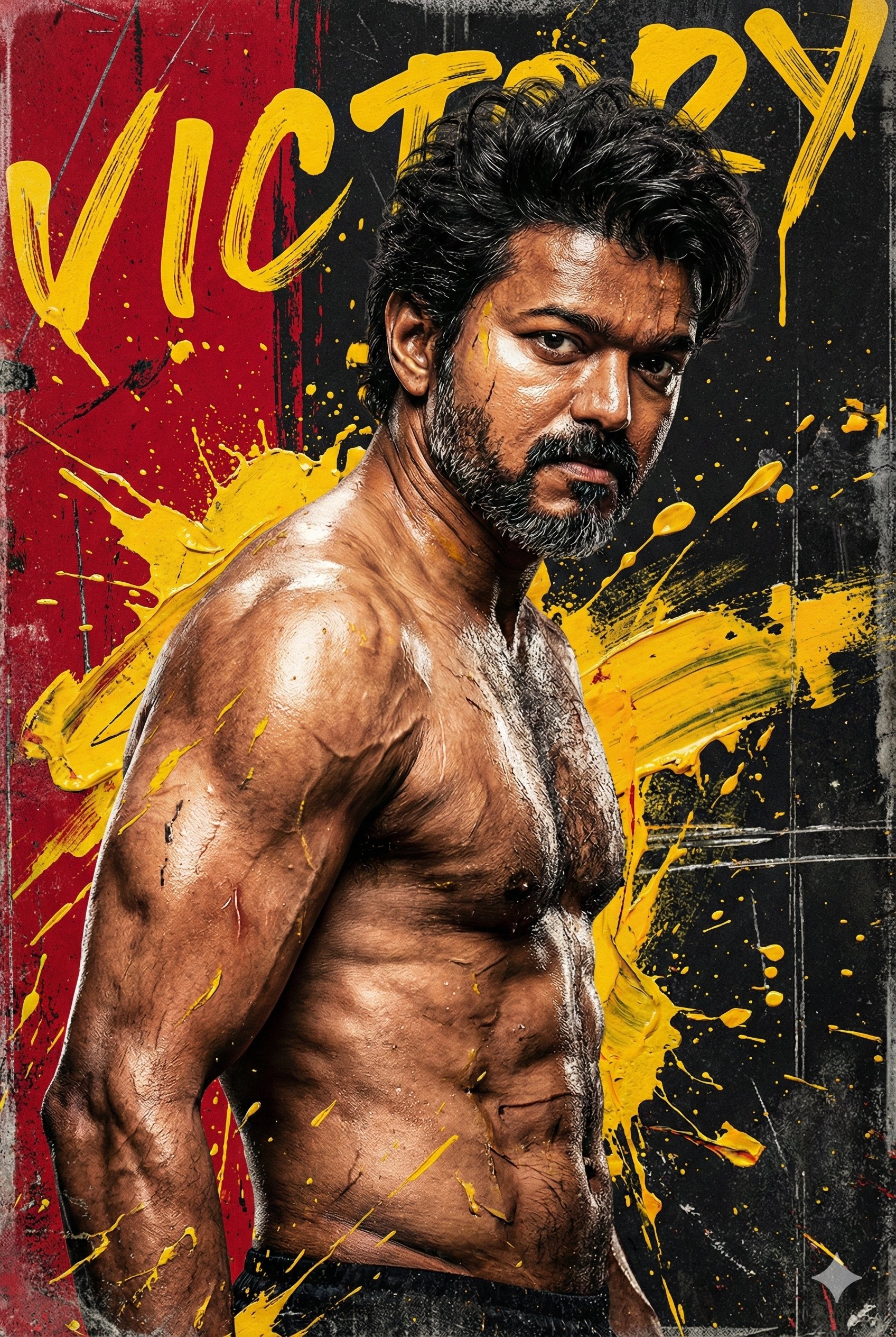 动态的粗犷风格运动海报肖像