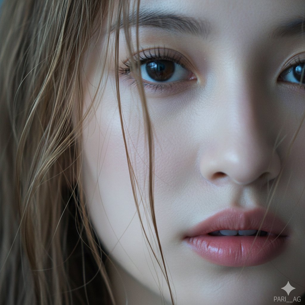 年轻女性脸部特写