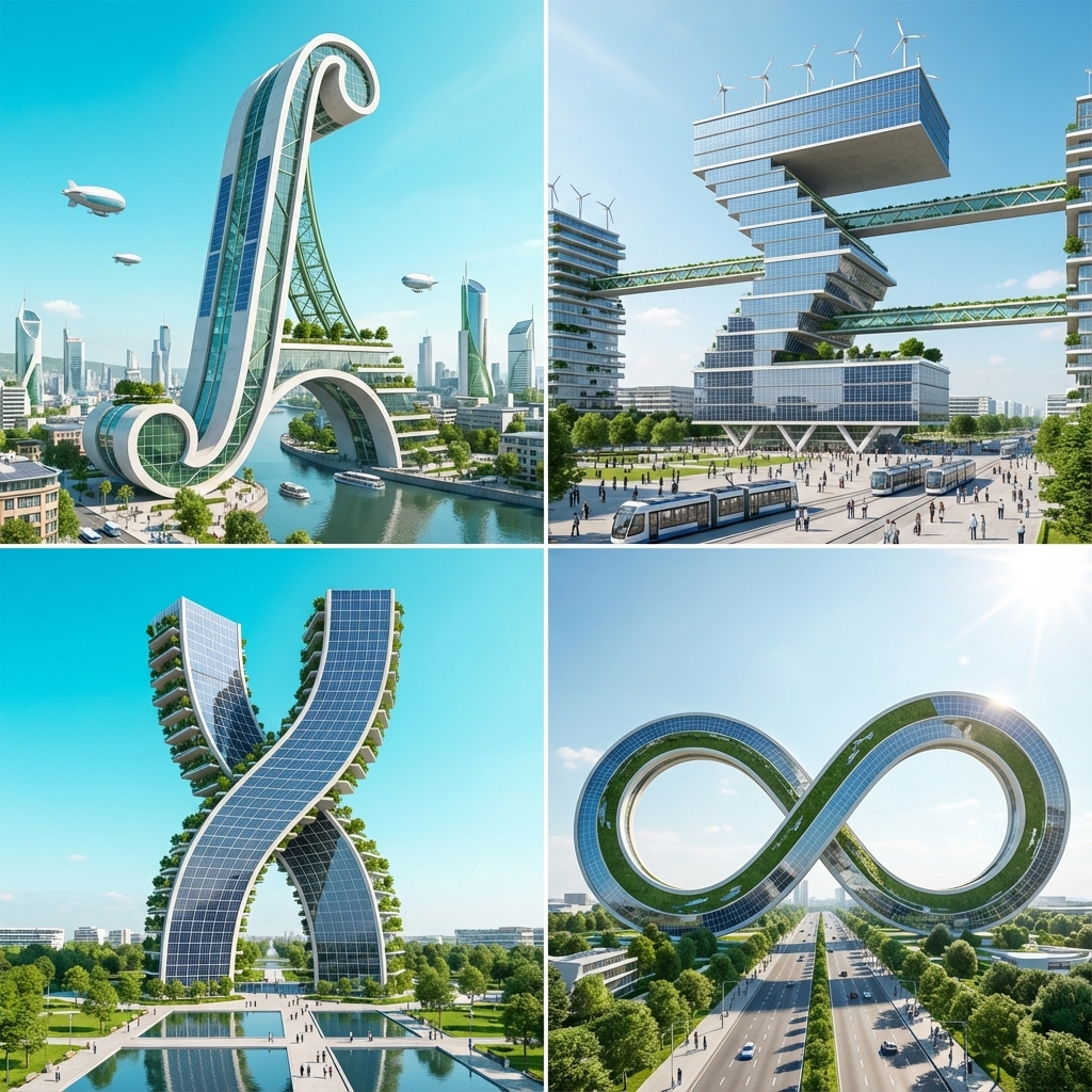 基于重要微积分符号的未来派建筑地标