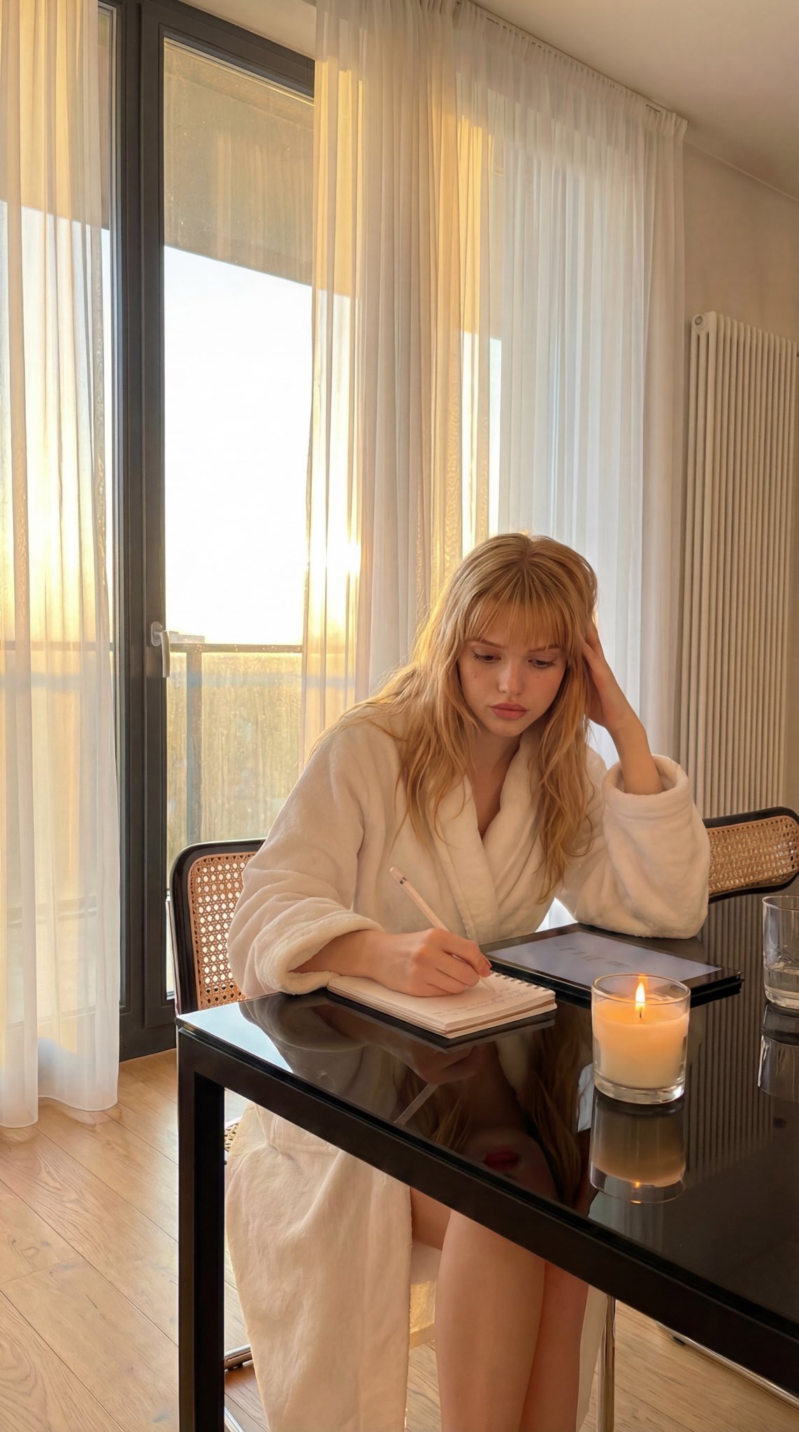 Gemini Nano Banana Pro - 女子写作场景