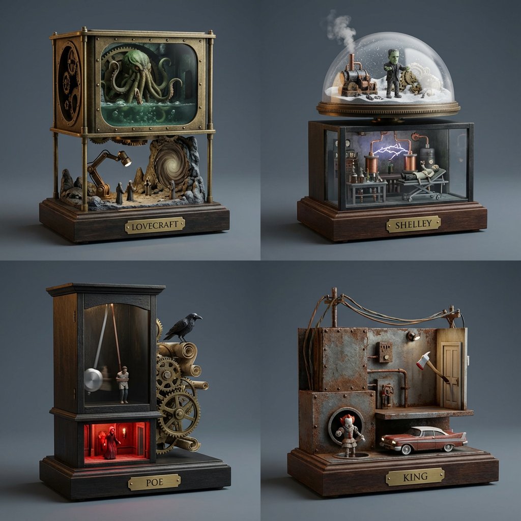 恐怖作家宇宙视觉化提示