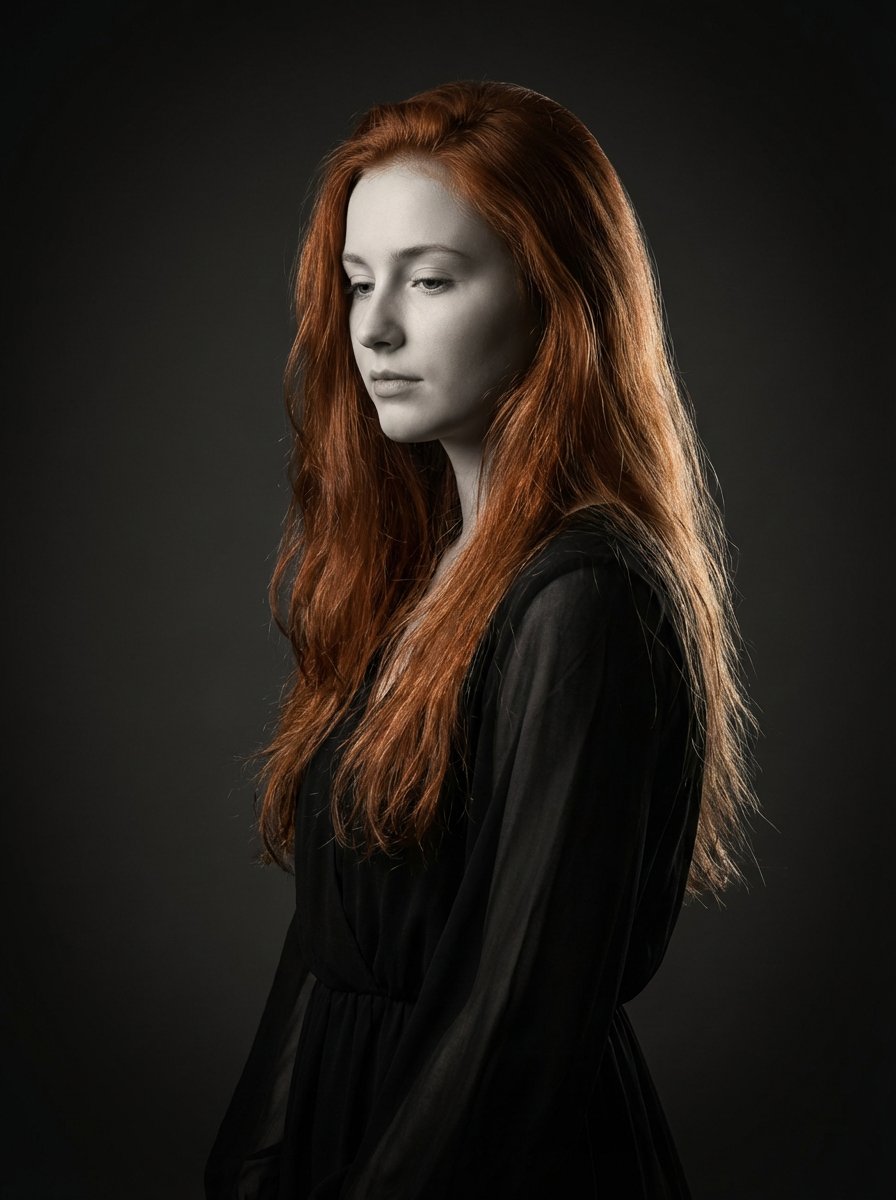 静谧沉思女性肖像