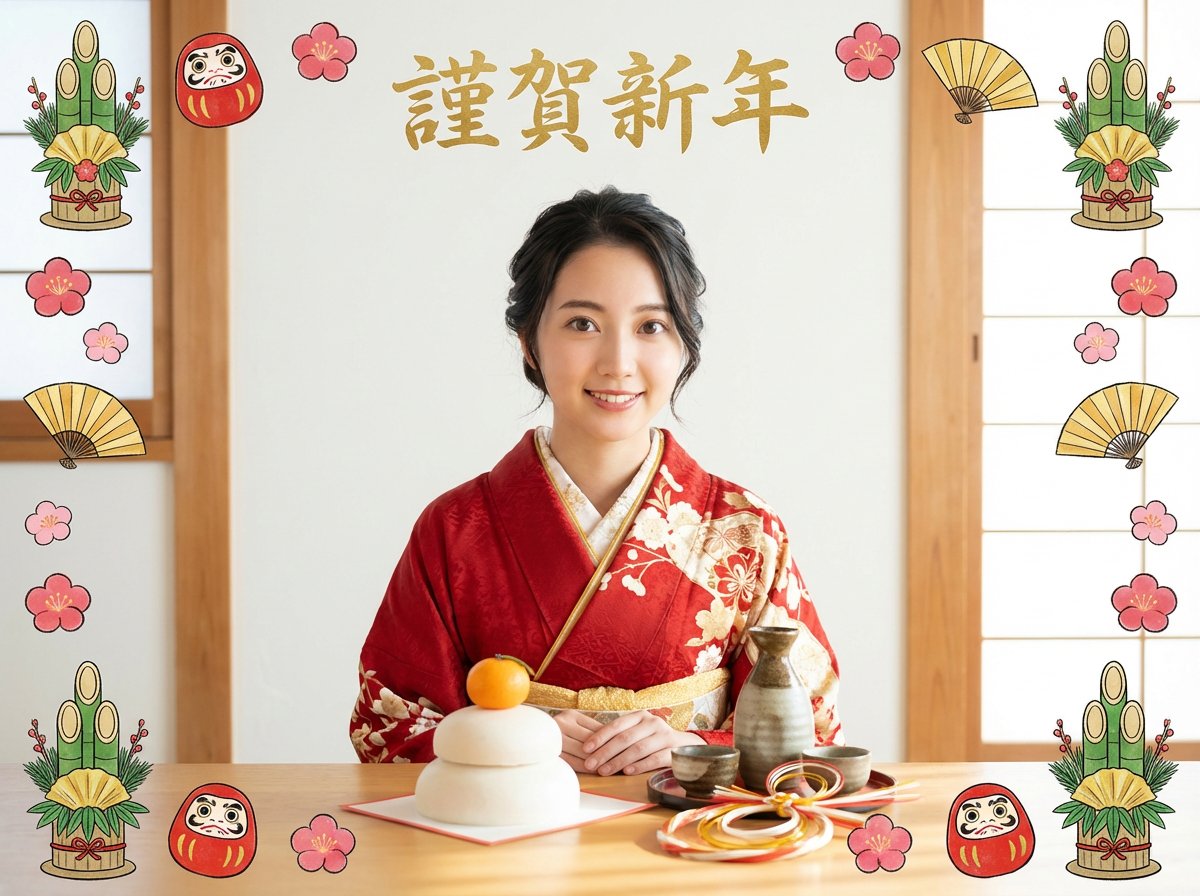 日本正月ポートレート