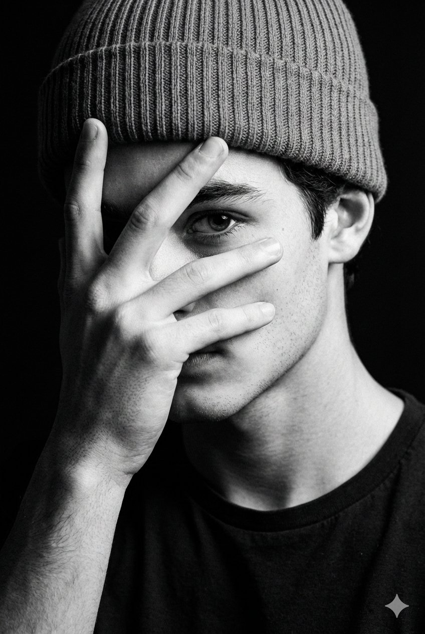 低光工作室人像