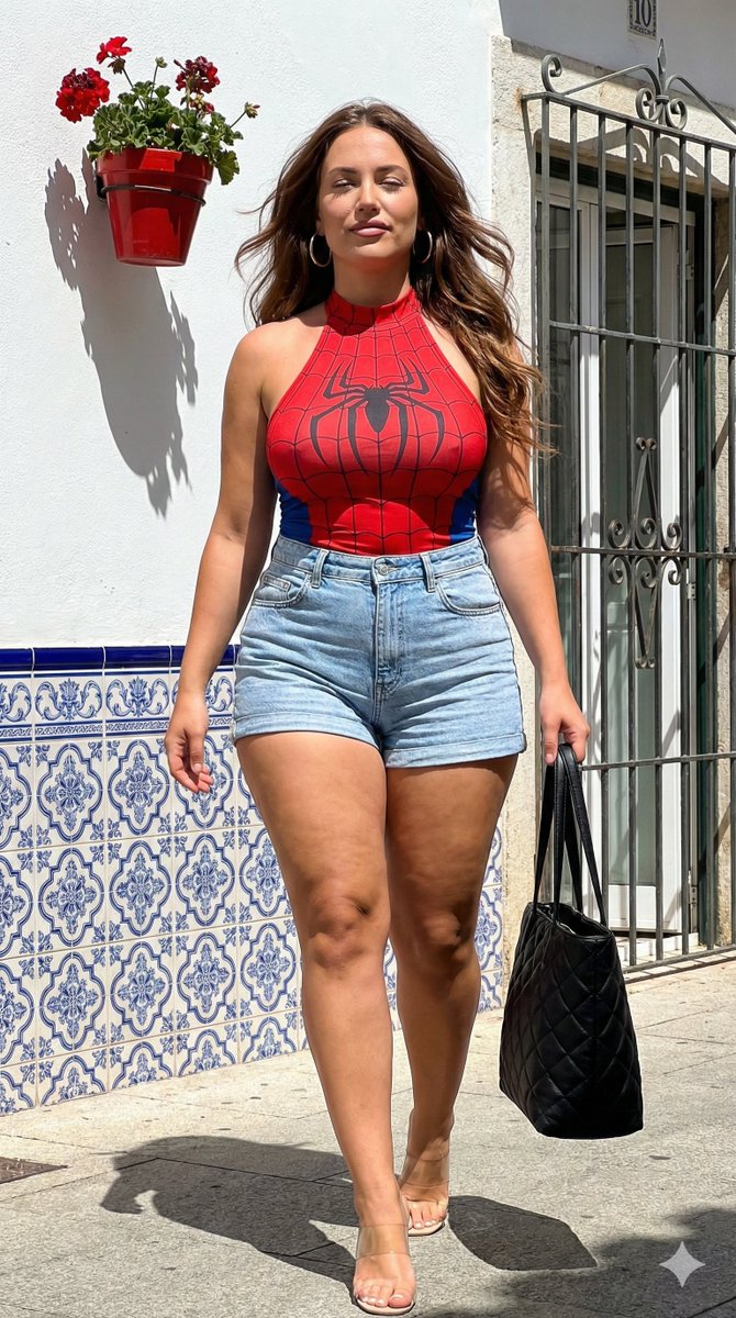 Mediterranean 中午街头红衣女士