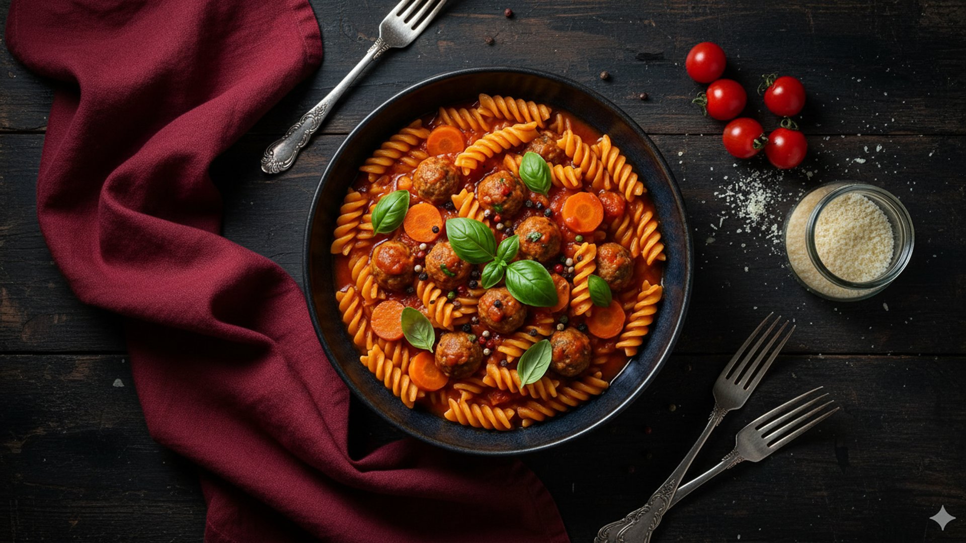 现代室内模特用餐场景