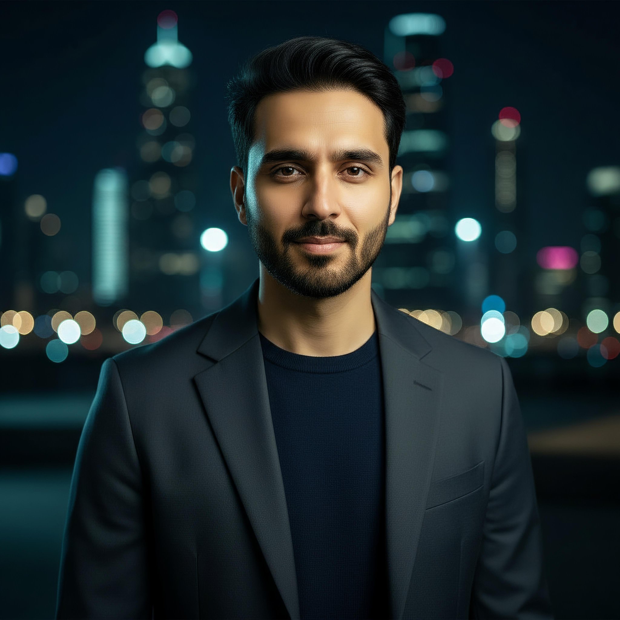 现代都市夜景肖像