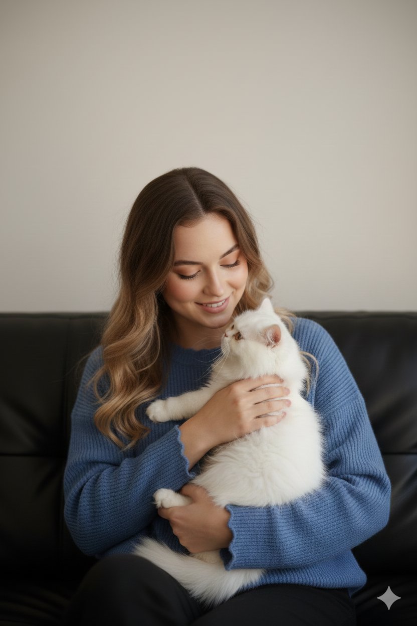 猫旁的美好瞬间