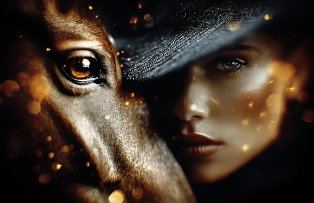 神秘少女与雄马的情感肖像