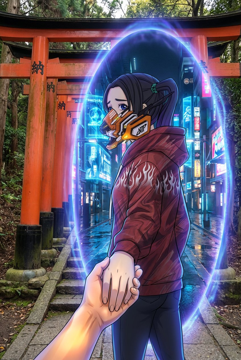 Nano Banana Pro 横跨真实与虚幻的别离场景