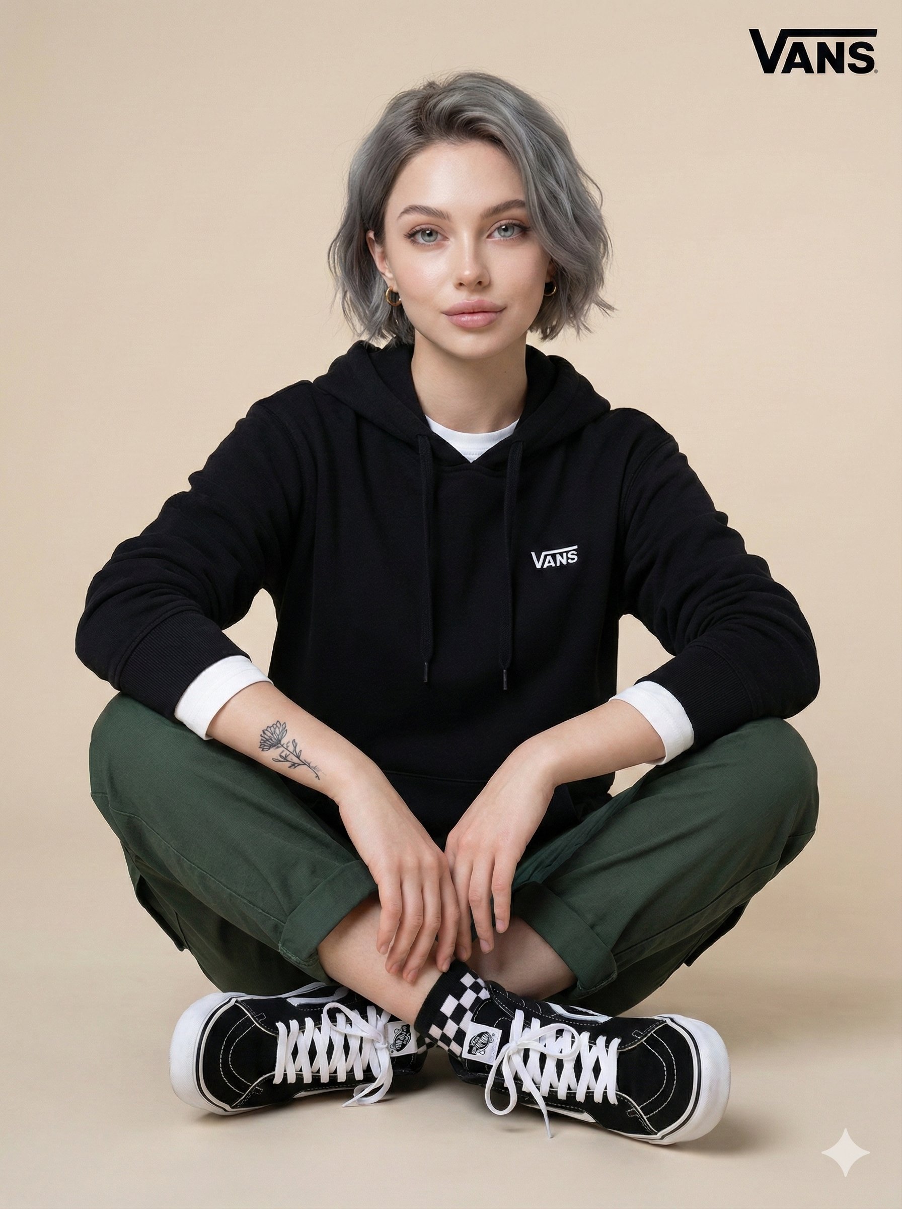 Gemini应用上的Nano Banana Pro：年轻女性坐姿照片