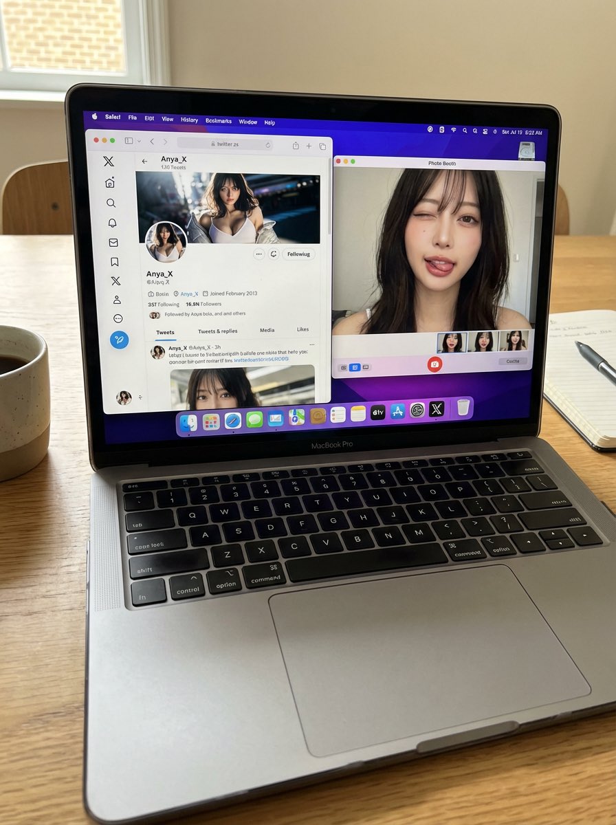 Nano Banana Pro MacBook自撮り画面