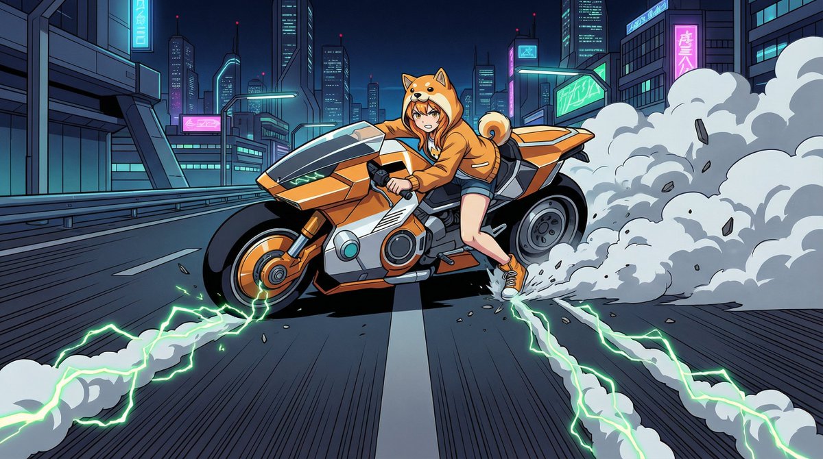 Nano Banana Pro 提示集第17集：AKIRA风格的滑动刹车场景