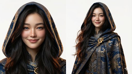 Nano Banana Pro提示：侧脸和半身女性角色设计