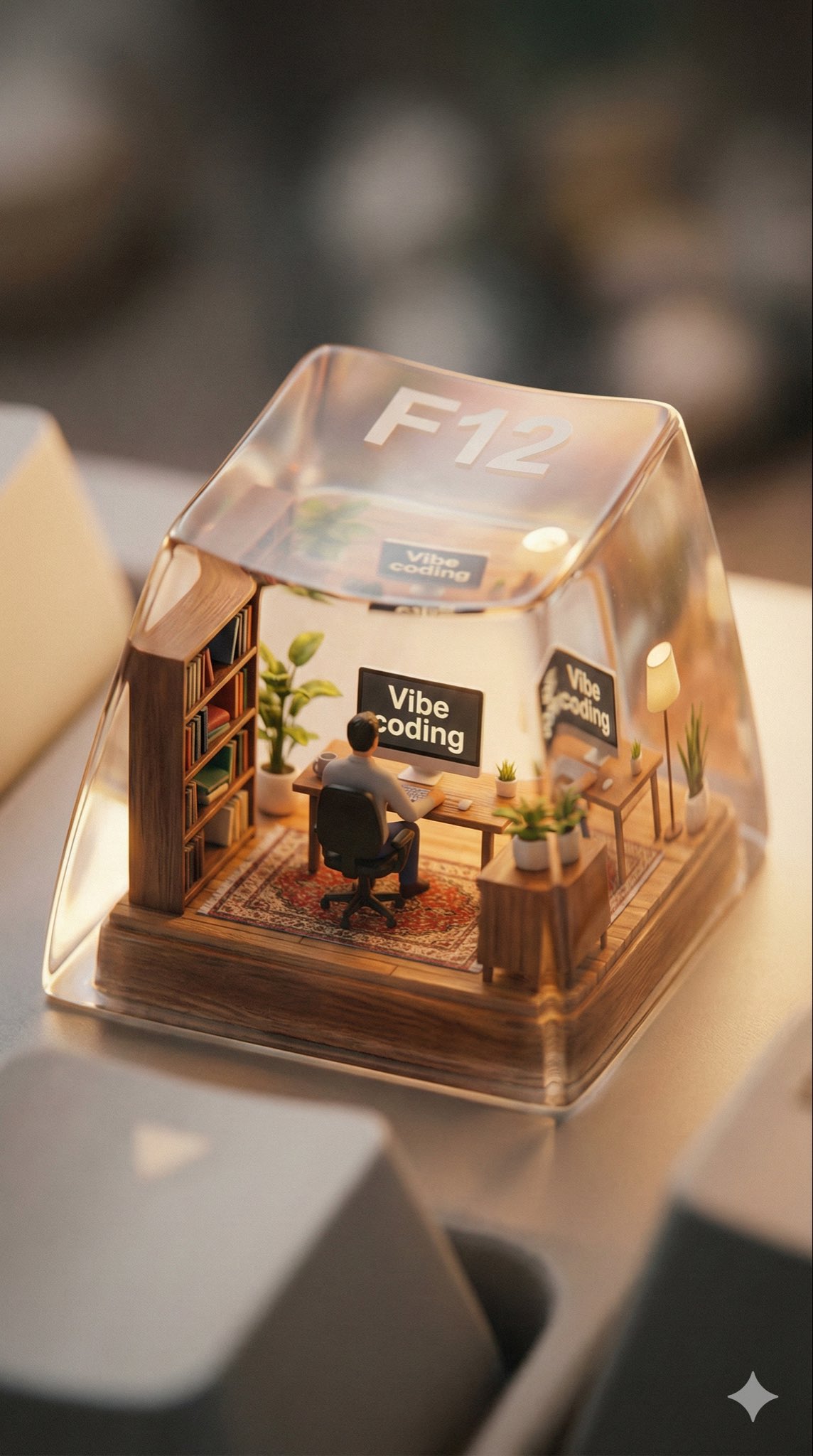 程序员F12键帽微缩场景