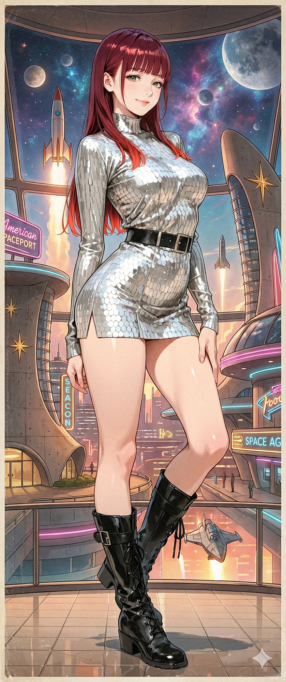 レトロフューチャー風背景変換プロンプト