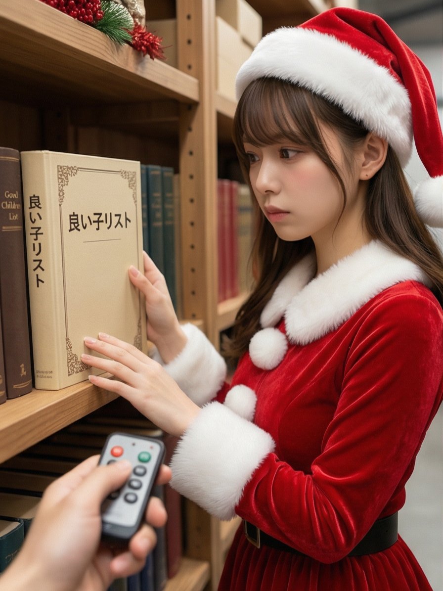 工作中サンタのスイッチ押してみた