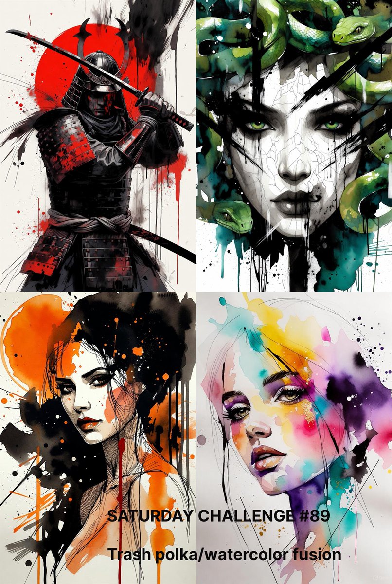 周六挑战 #89：垃圾波尔卡/水彩融合