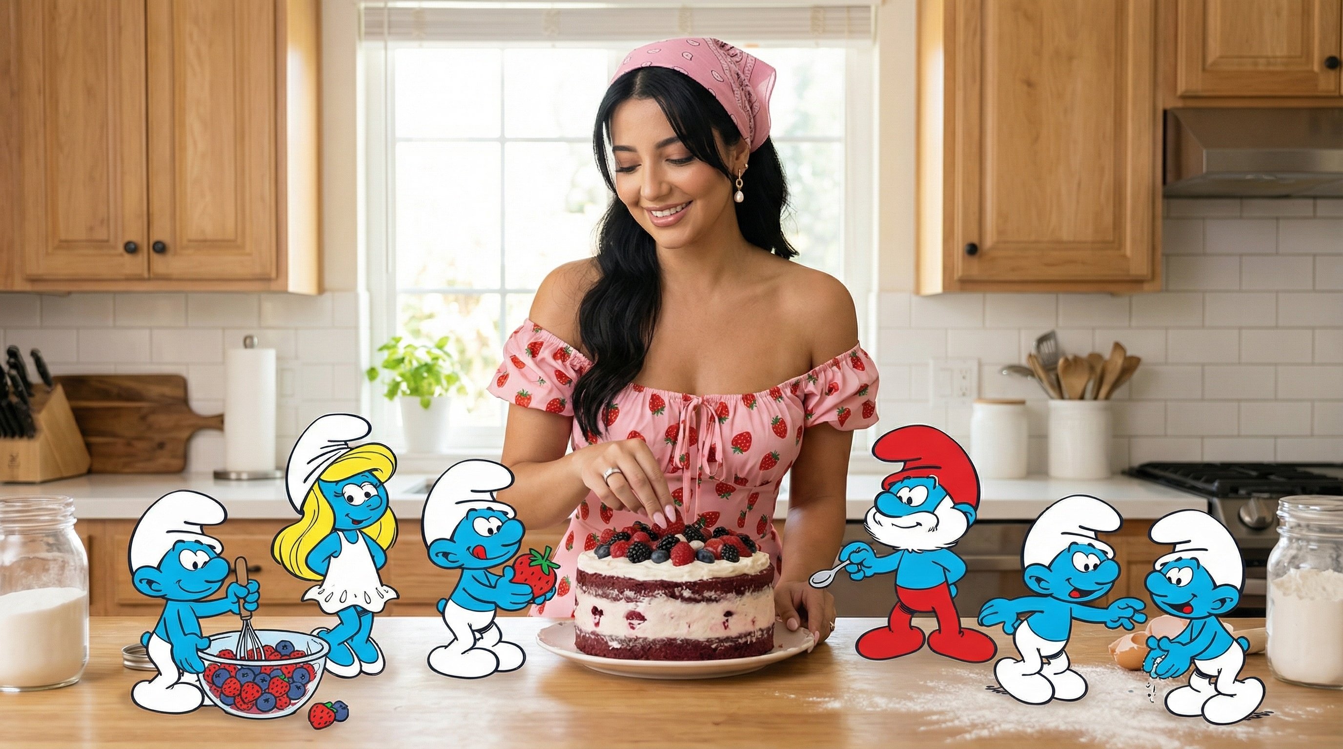 Smurfs in a Photorealistic Kitchen