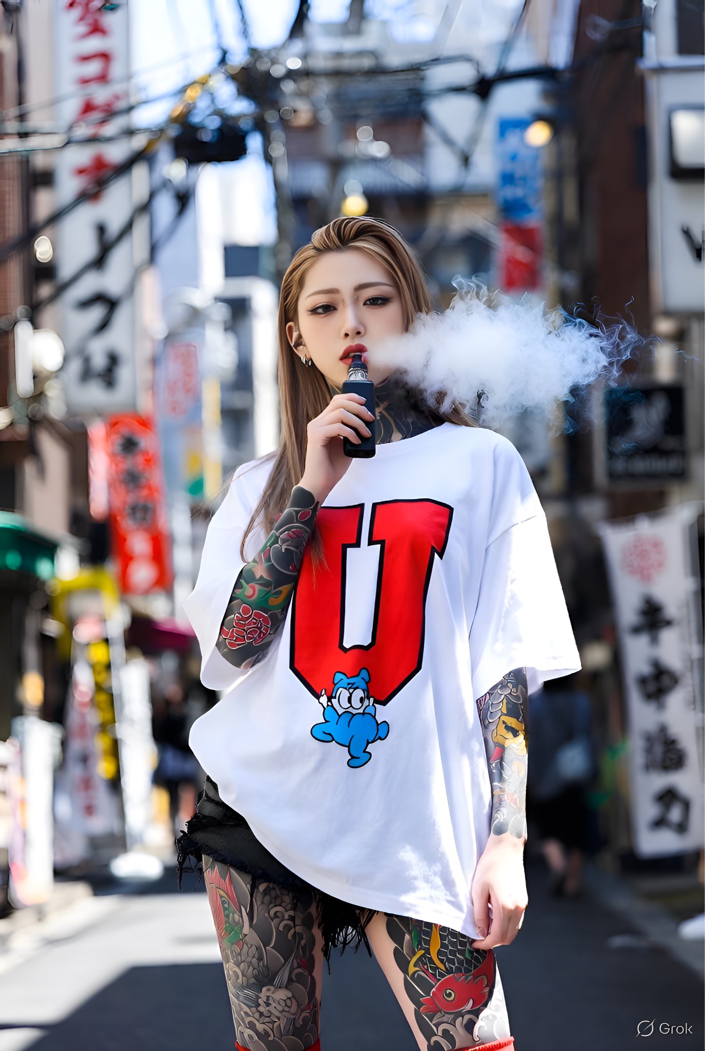 时尚东亚女性街头肖像