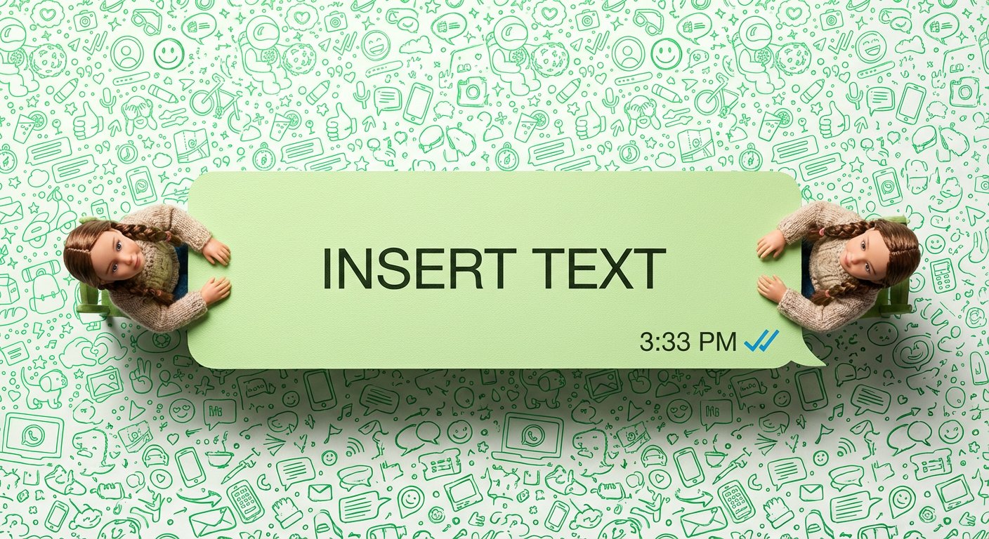 纳米香蕉Pro：超逼真顶部微观拍摄，长绿色WhatsApp气泡餐桌