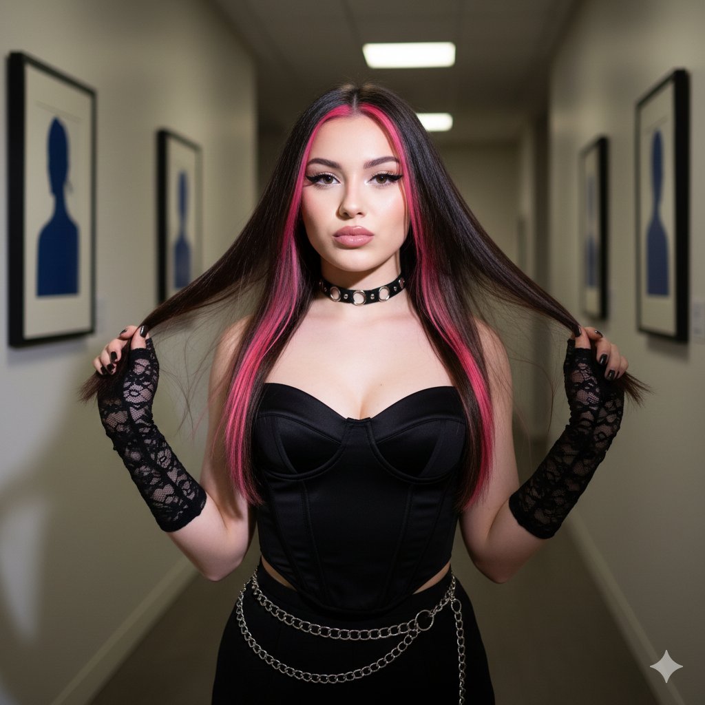 Gemini Nano Banana Pro - 年轻女性艺术走廊照