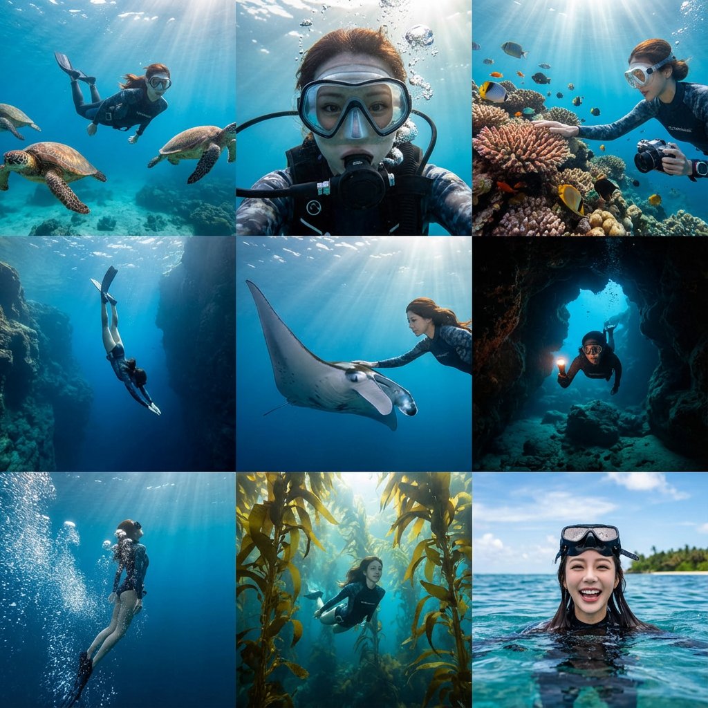 深海潜水探险拼贴画