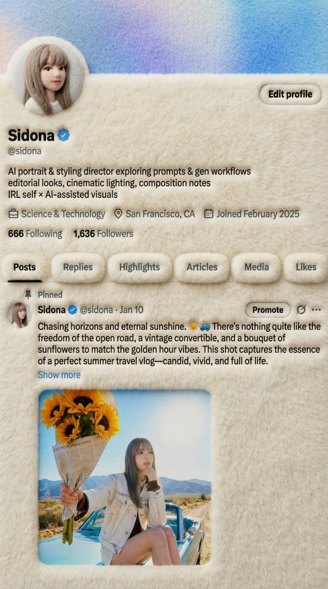 超可爱！🧸 3D渲染的X账户界面，软绵绵的羊毛和假毛质感