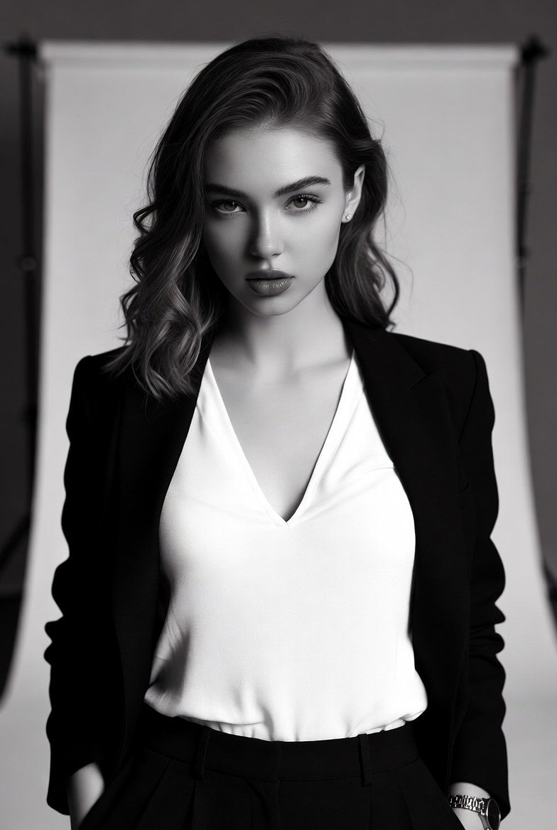 黑白时尚肖像