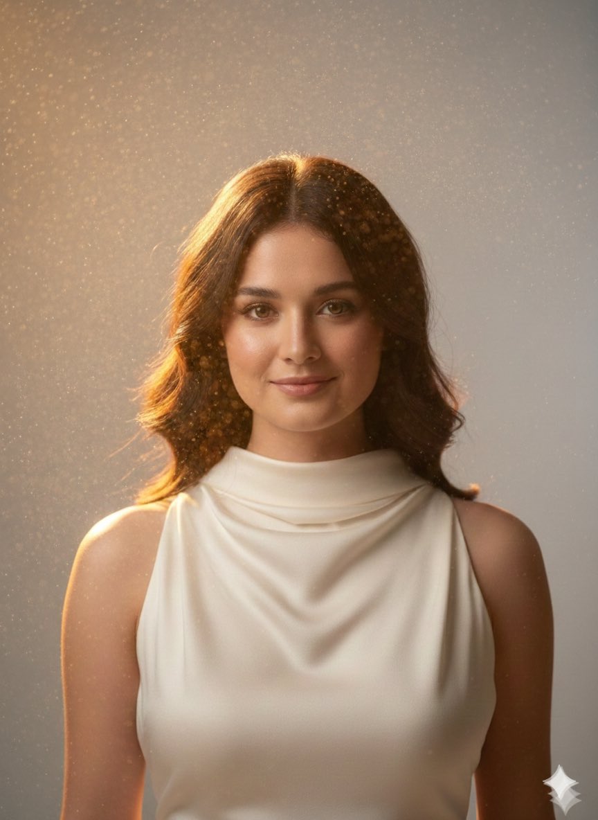 平静眼神，清晰线条