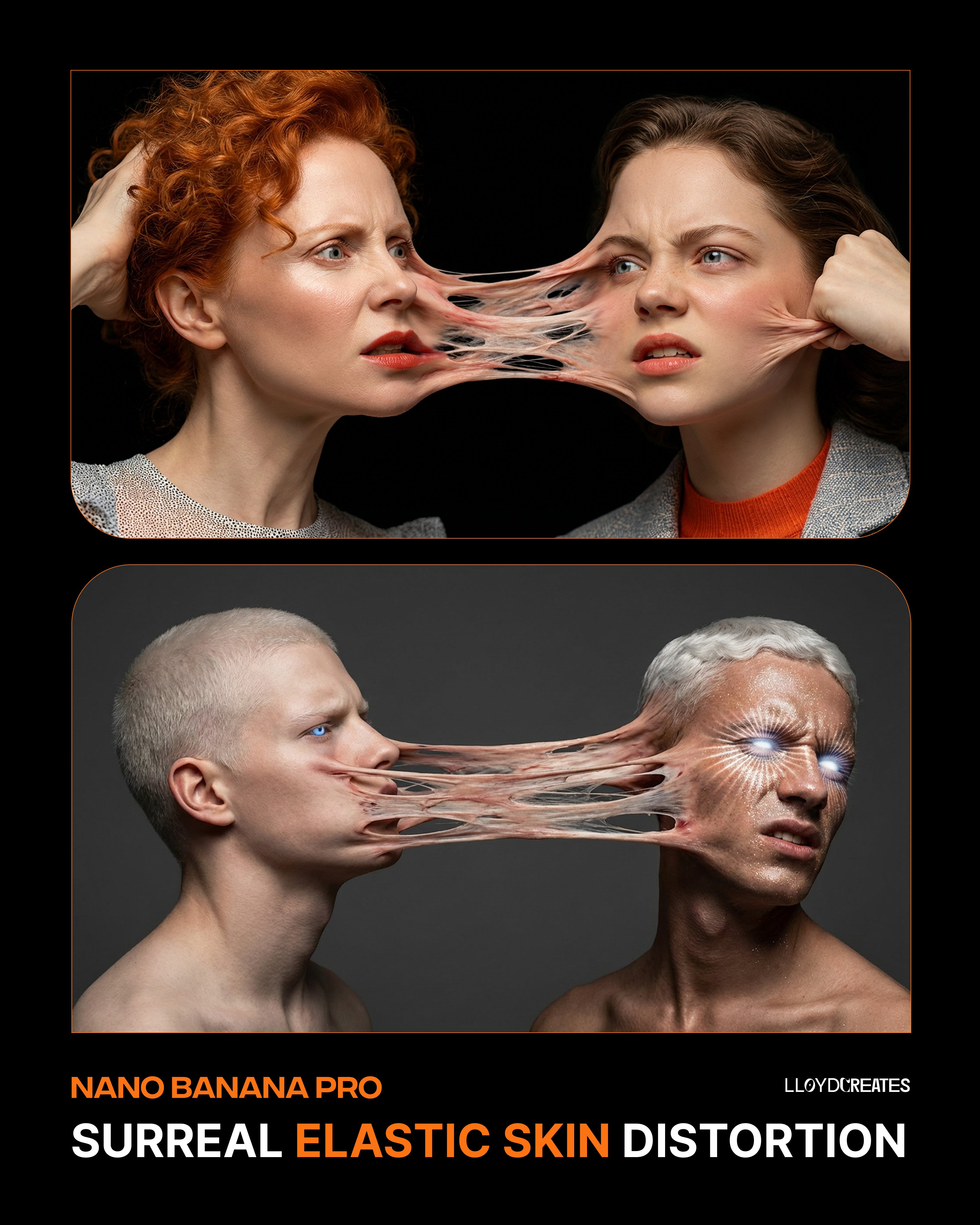 极端弹性张力连接的面部肖像