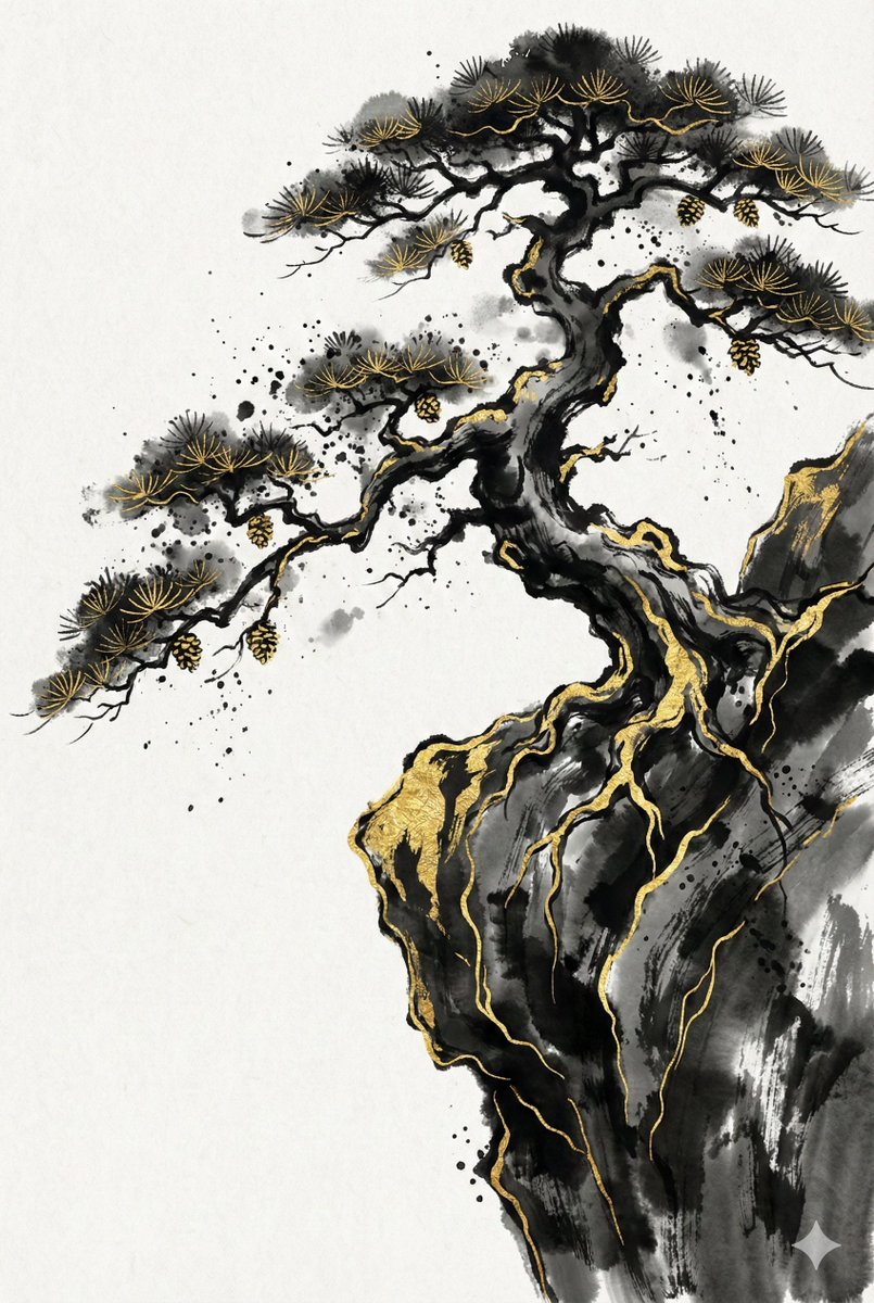 水墨与金箔：一场材质的极致博弈