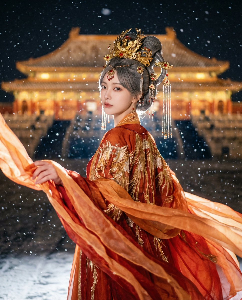 雪夜紫禁城梦幻意境