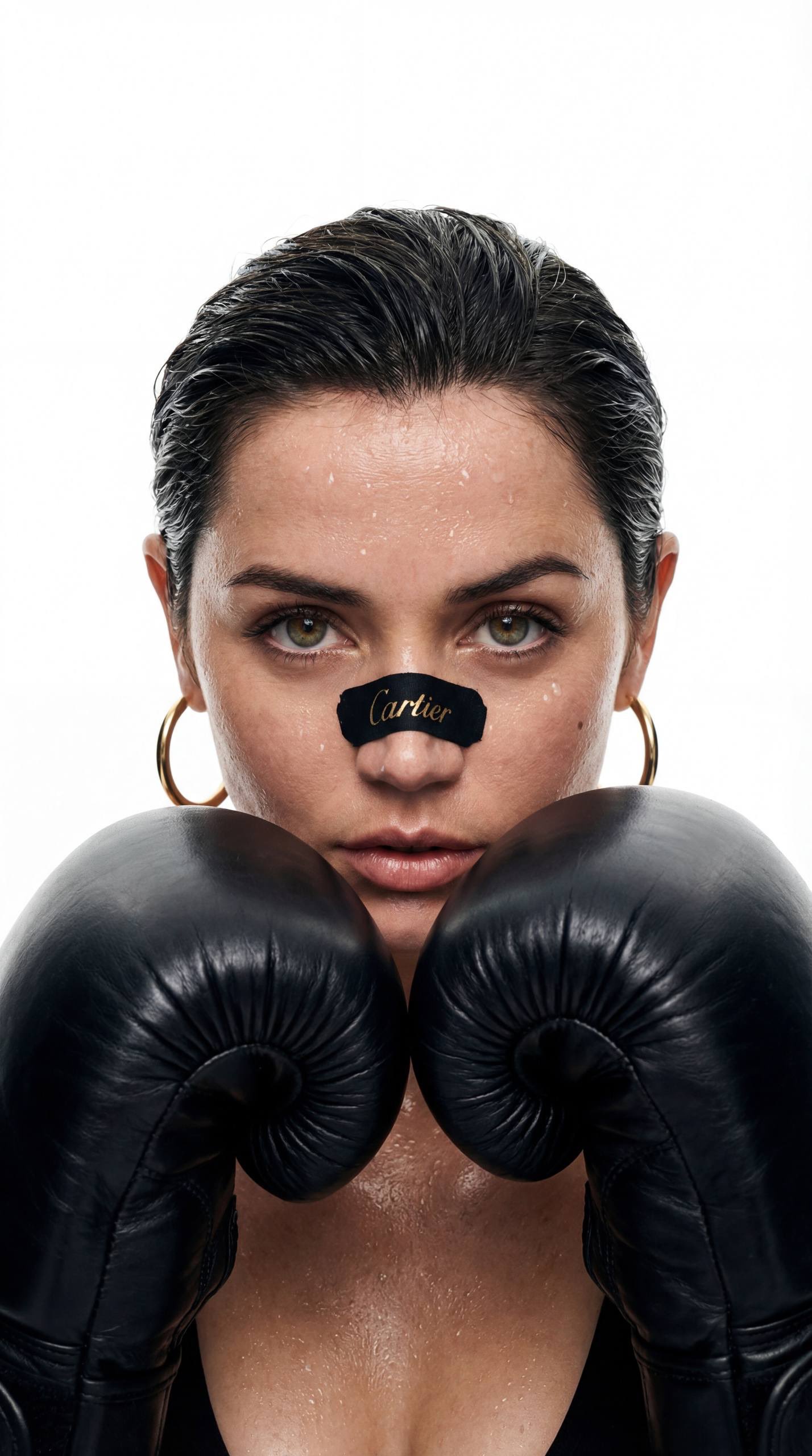 年轻拳击手特写