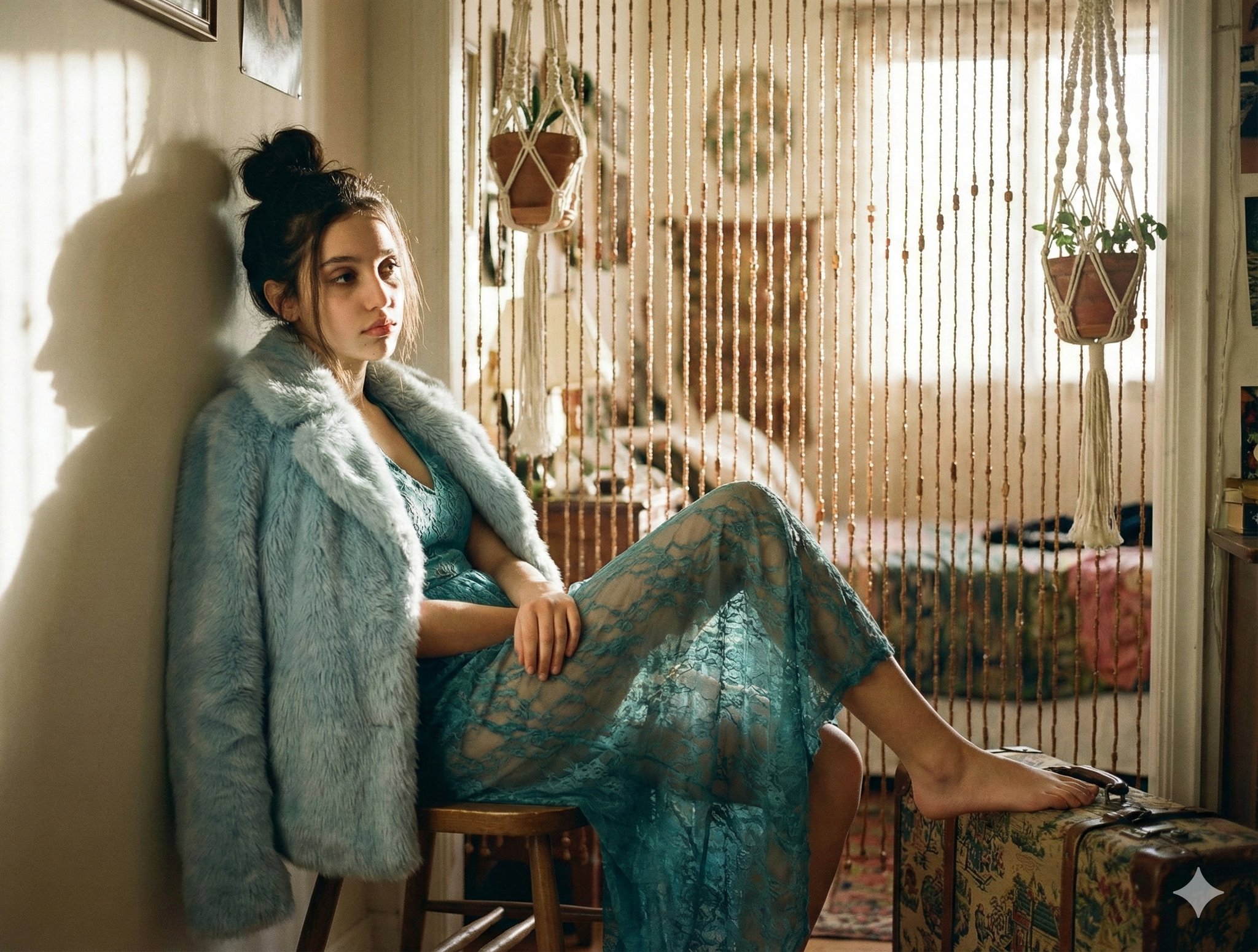 复古2016波希米亚卧室肖像